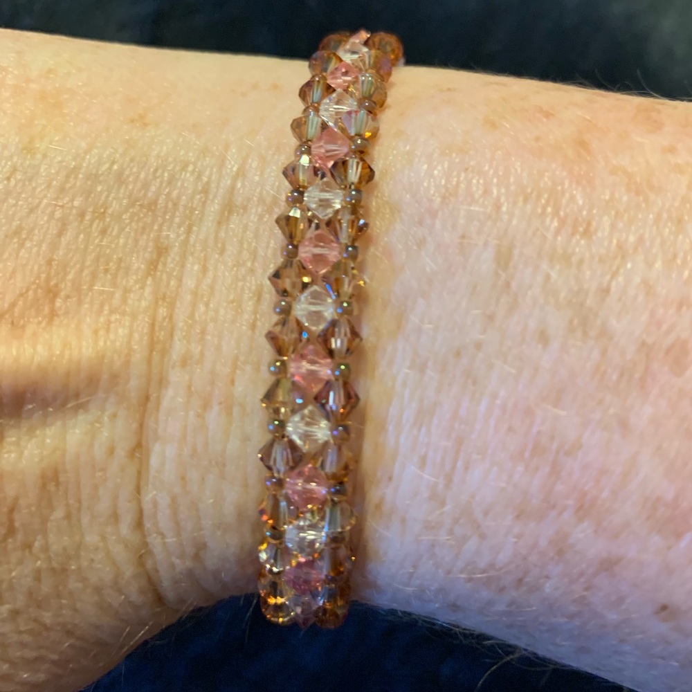 Crystal bracelet with silver findings